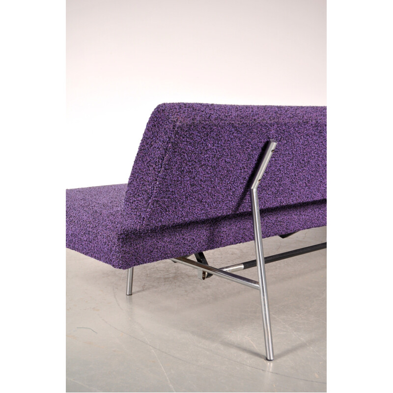 Spectrum sleeping sofa in metal and purple fabric, Martin VISSER - 1960s