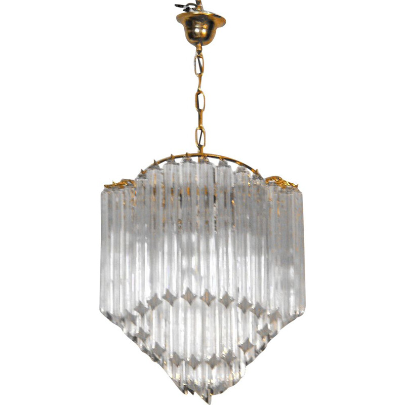 Vintage ceiling lamp crystal Paolo Venini Italy 1970