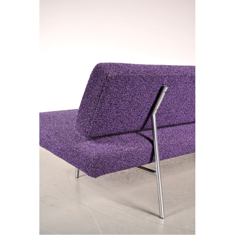 Spectrum sleeping sofa in metal and purple fabric, Martin VISSER - 1960s