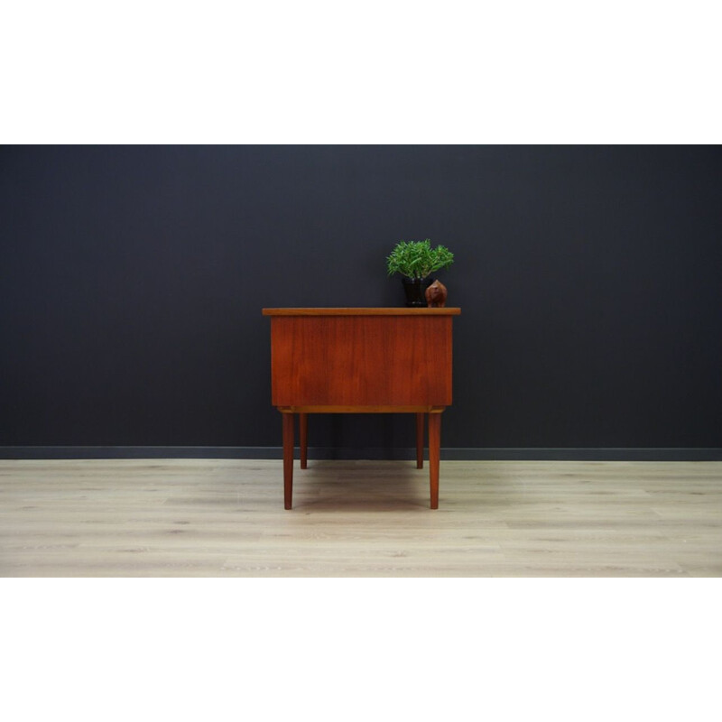 Vintage writing teak desk, Scandinavian 1970