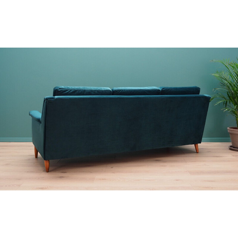 Vintage velour green sofa, 1960