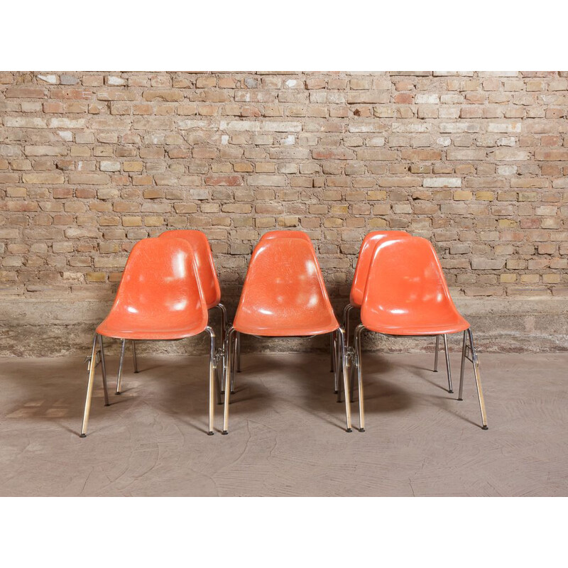 Set of 6 vintage DSS chairs by Charles and Ray Eames for Herman Miller