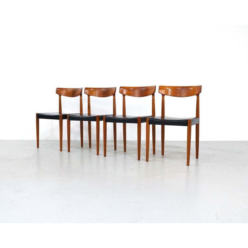 Set van 4 vintage teakhouten eetkamerstoelen van Knud Faerch voor Bovenkamp 1960