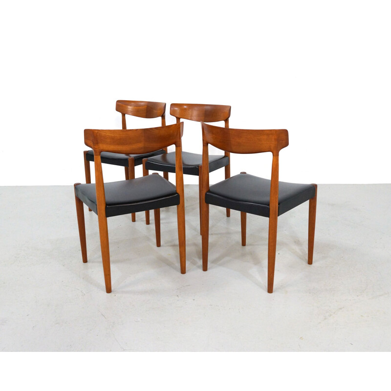 Set van 4 vintage teakhouten eetkamerstoelen van Knud Faerch voor Bovenkamp 1960