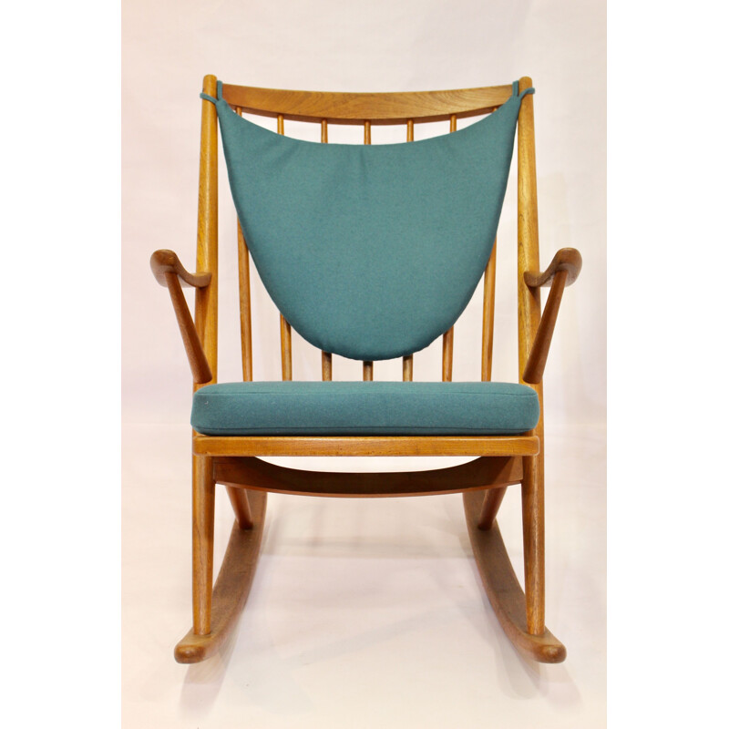 Vintage teak rocking chair, Franck Reensskaug for Bramin, 1950