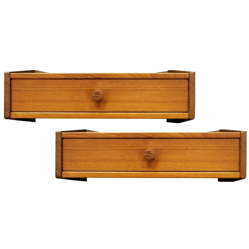 Pair  of  vintage teak hanging drawers by Ølhom MØbelfabrik, Denmark, 1960