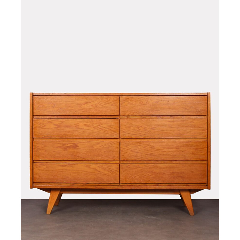 Vintage oak chest of 8 drawers, Jiri Jiroutek for Interier Praha, 1960