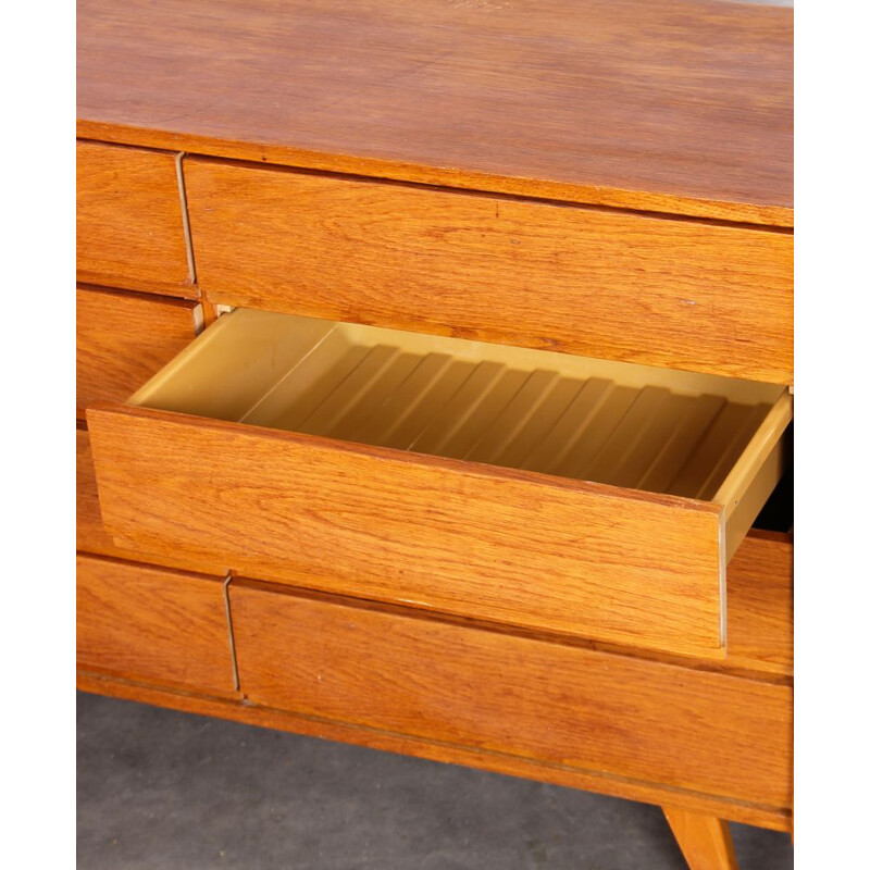 Vintage oak chest of 8 drawers, Jiri Jiroutek for Interier Praha, 1960