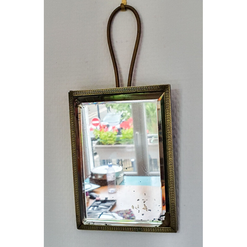 Vintage bevelled barbershop mirror 1950