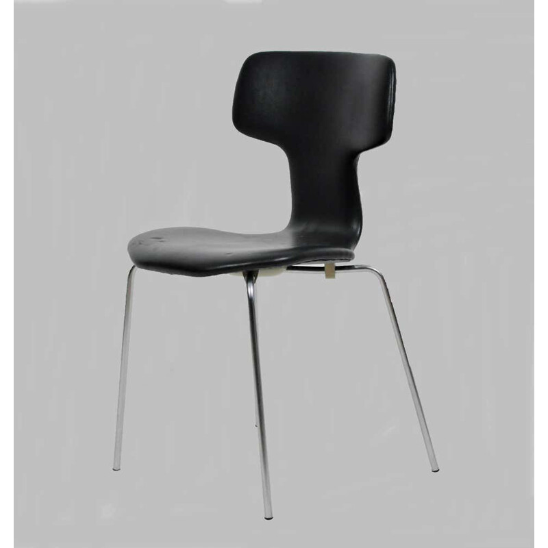 Cadeira de martelo Vintage T de Fritz Hansen Arne Jacobsen dinamarquês 1960