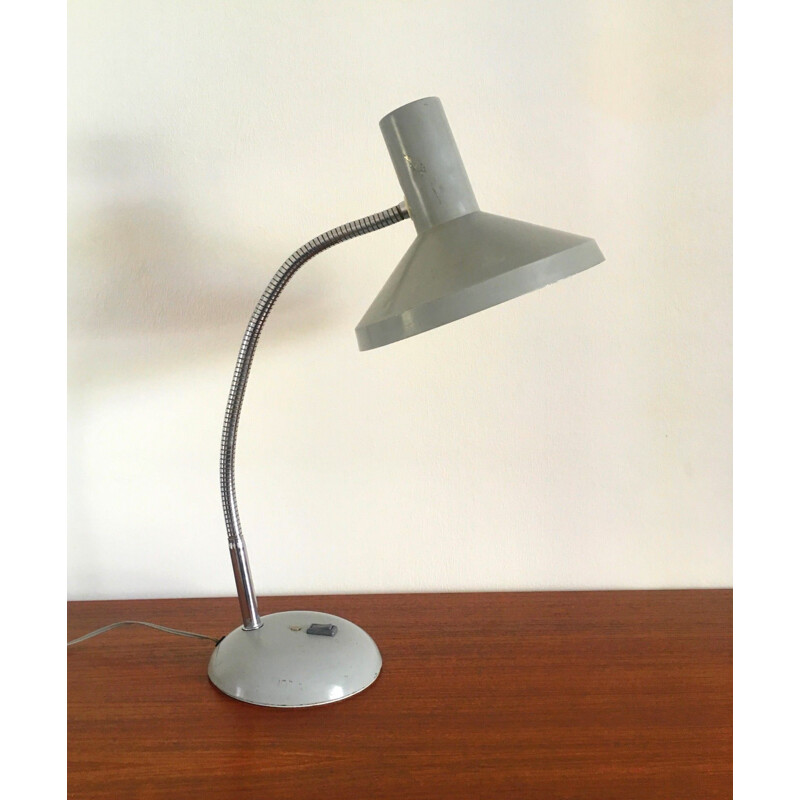 Lampe vintage en acier chromé et métal, 1960