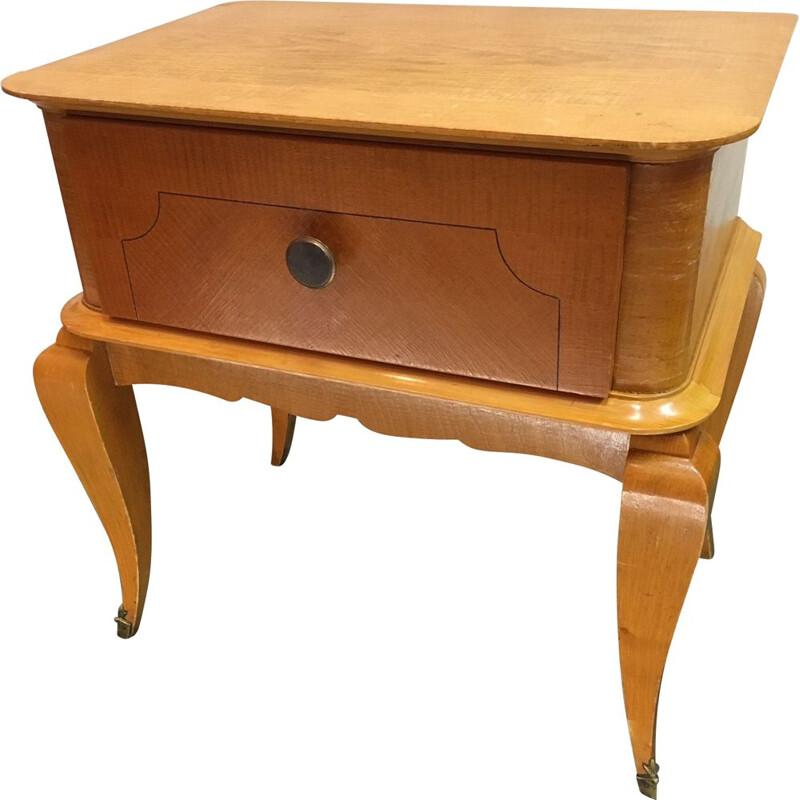 Small bedside cabinet vintage wood Clair 1960