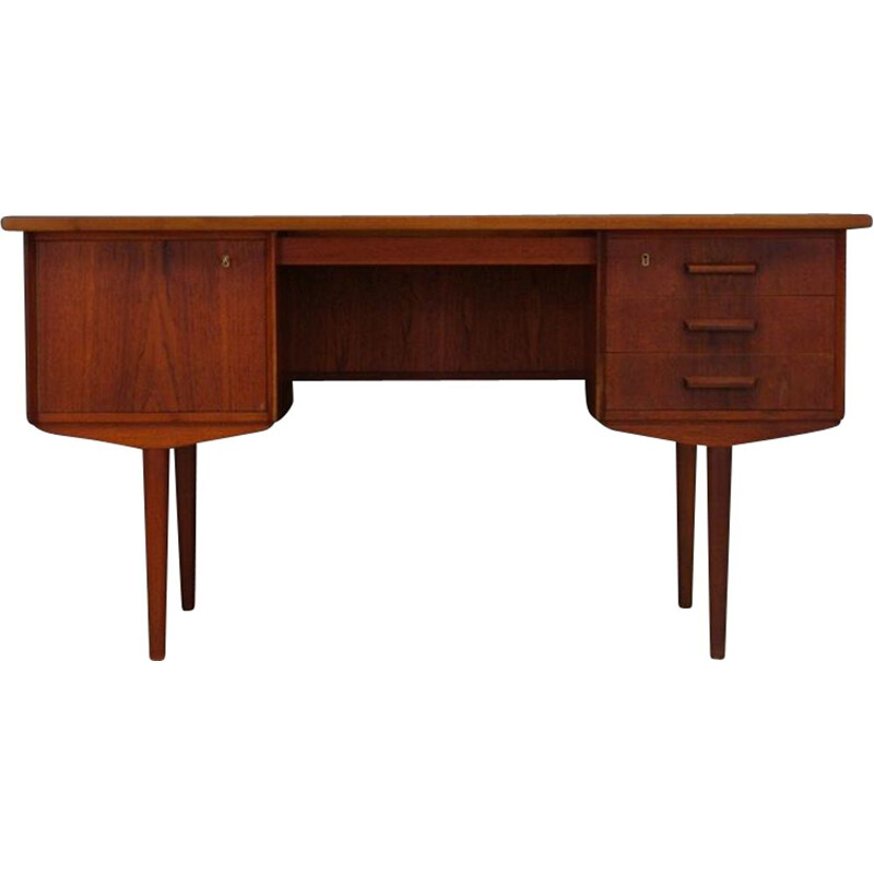 Vintage writing teak desk, Scandinavian 1970