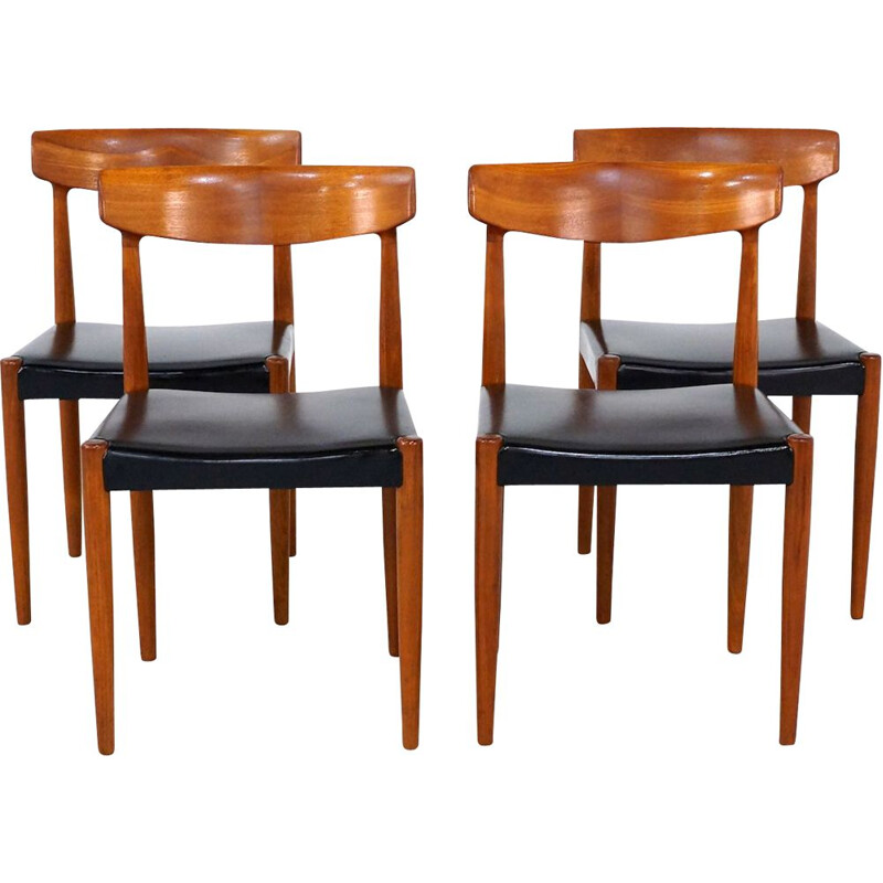 Set van 4 vintage teakhouten eetkamerstoelen van Knud Faerch voor Bovenkamp 1960