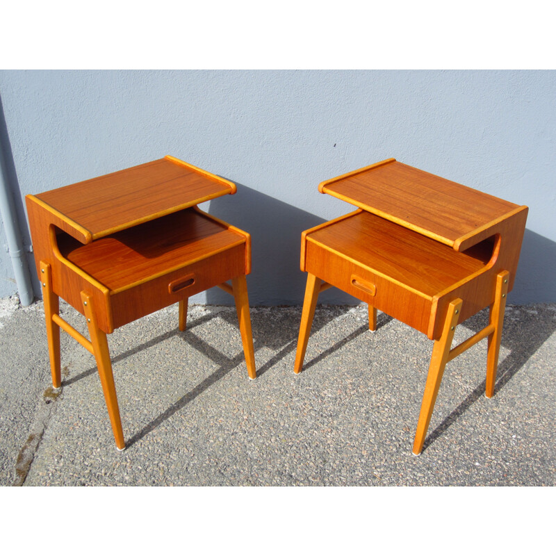 Pair of vintage Scandinavian bedside tables