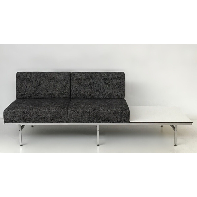 Vintage 2-seater sofa with shelf