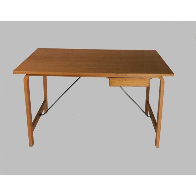 Vintage Desk and Chair in Oak by Fritz Hansen Arne Jacobsen Saint Catherines Danish 1965