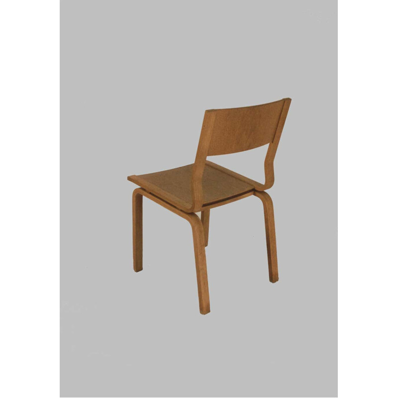 Mesa e cadeira de carvalho vintage de Arne Jacobsen para Fritz Hansen, 1965