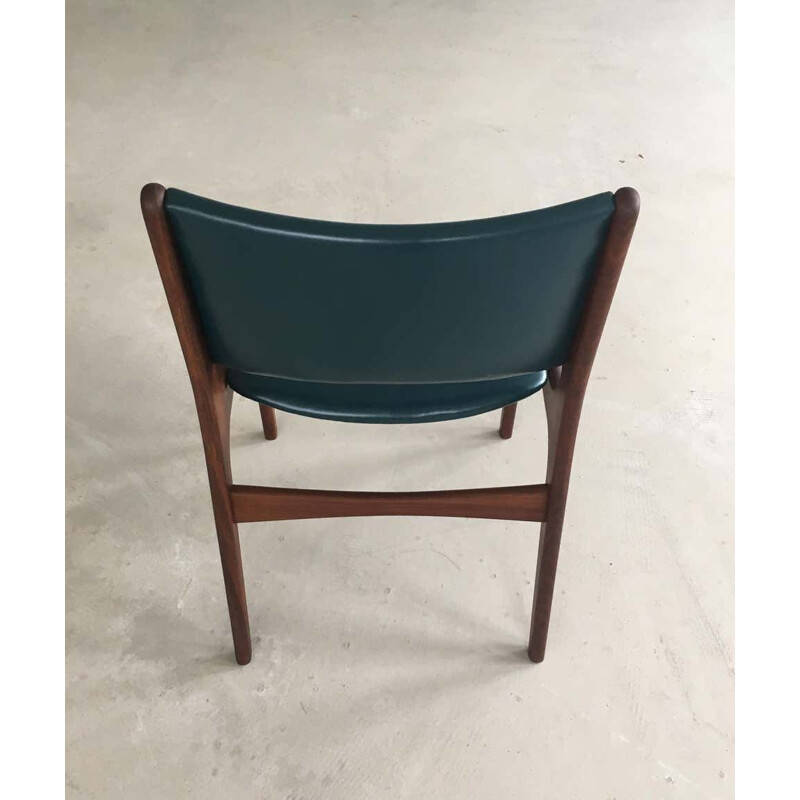 Ensemble de 4 chaises vintage en teck massif, Inc. Reupholstery Danoise 1980