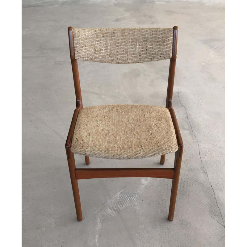 Conjunto de 6 cadeiras de teca vintage Inc. Reupholstery Erik Buch dinamarquês 1960