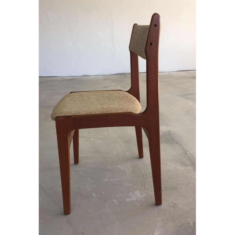 Conjunto de 6 cadeiras de teca vintage Inc. Reupholstery Erik Buch dinamarquês 1960