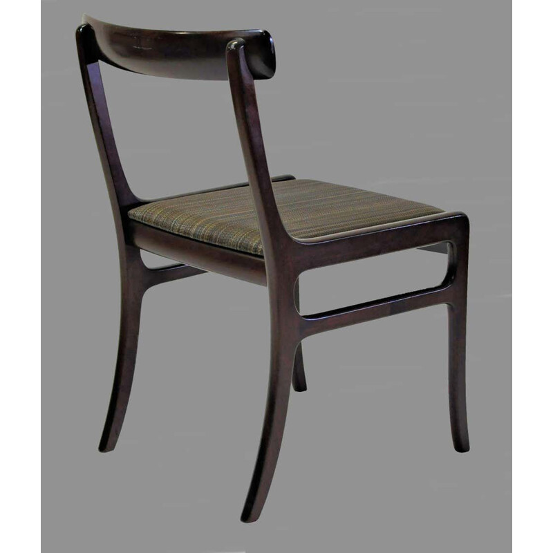 Set of 12 vintage Mahogany Dining Chairs, Inc. Reupholstery Ole Wanscher 1960