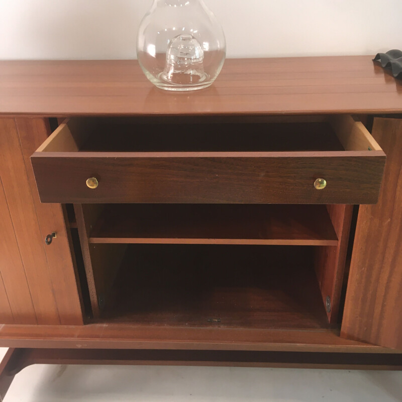 Vintage 3 doors teak sideboard by Henri Lancel 1950