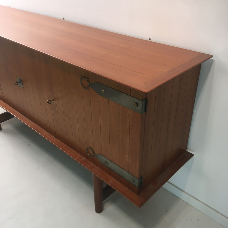 Vintage 3 doors teak sideboard by Henri Lancel 1950