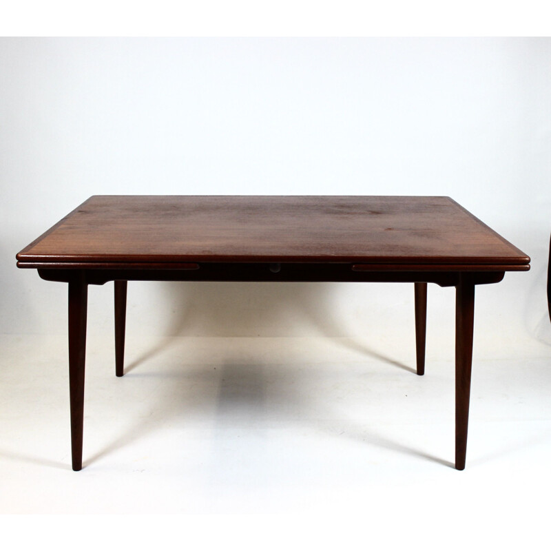 Mesa de jantar Vintage de teca com extensões Hans J. Wegner Andreas Tuck 1960s.