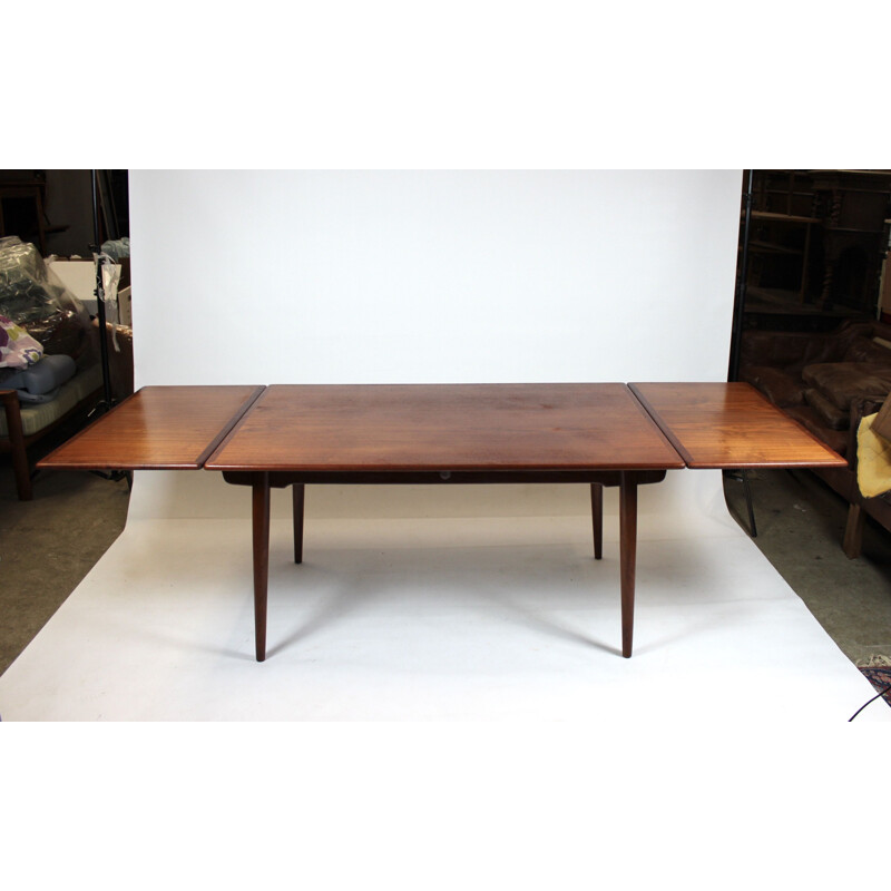 Vintage Dining table with extensions in teak Hans J. Wegner Andreas Tuck 1960s.