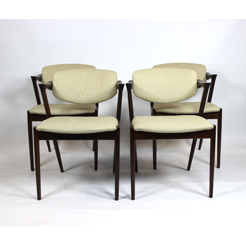 Vintage set of 4 dining chairs Kai Kristiansen  1960s