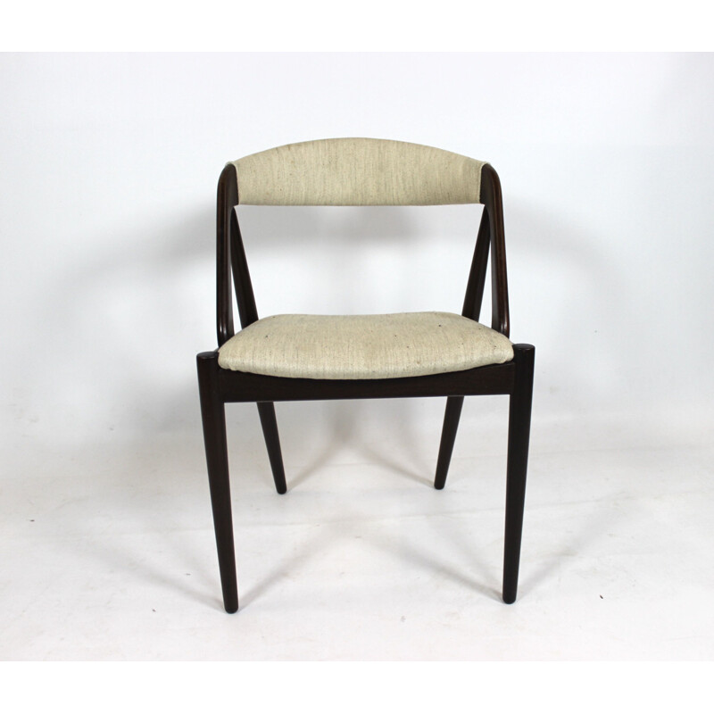 Set of 6 vintage teak and fabric chairs model 31 by Kai Kristiansen for Schou Andersen, 1960