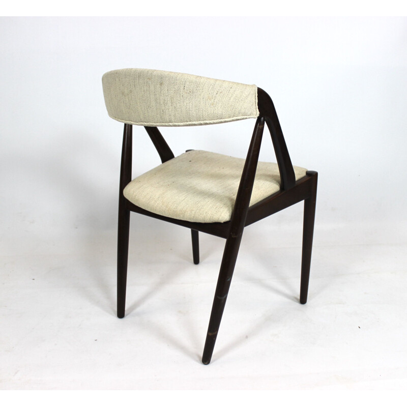 Set of 6 vintage teak and fabric chairs model 31 by Kai Kristiansen for Schou Andersen, 1960