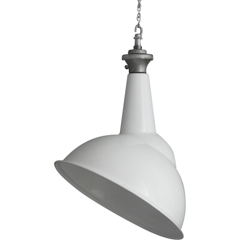 Power Station pendant lighting in white lacquered steel - 1960s