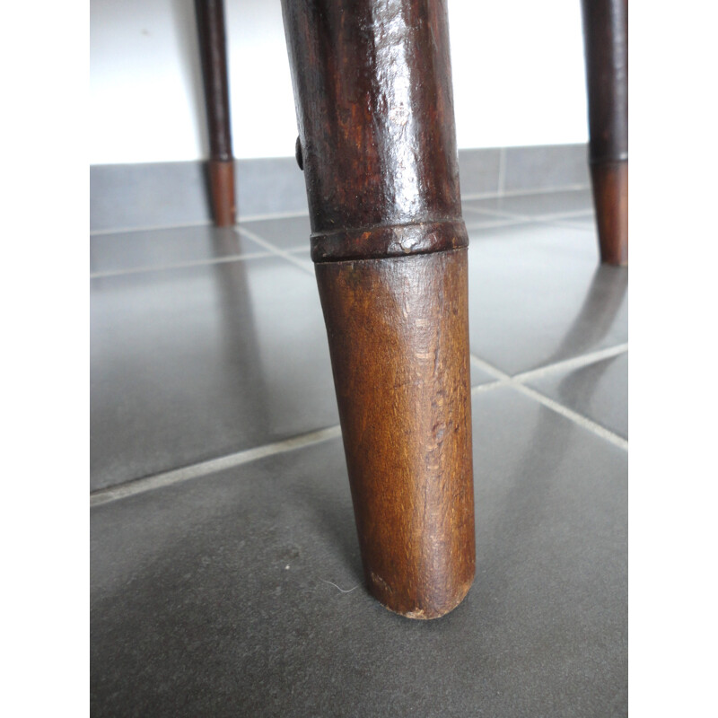 Paire de chaises industrielles en chêne et métal  - 1930
