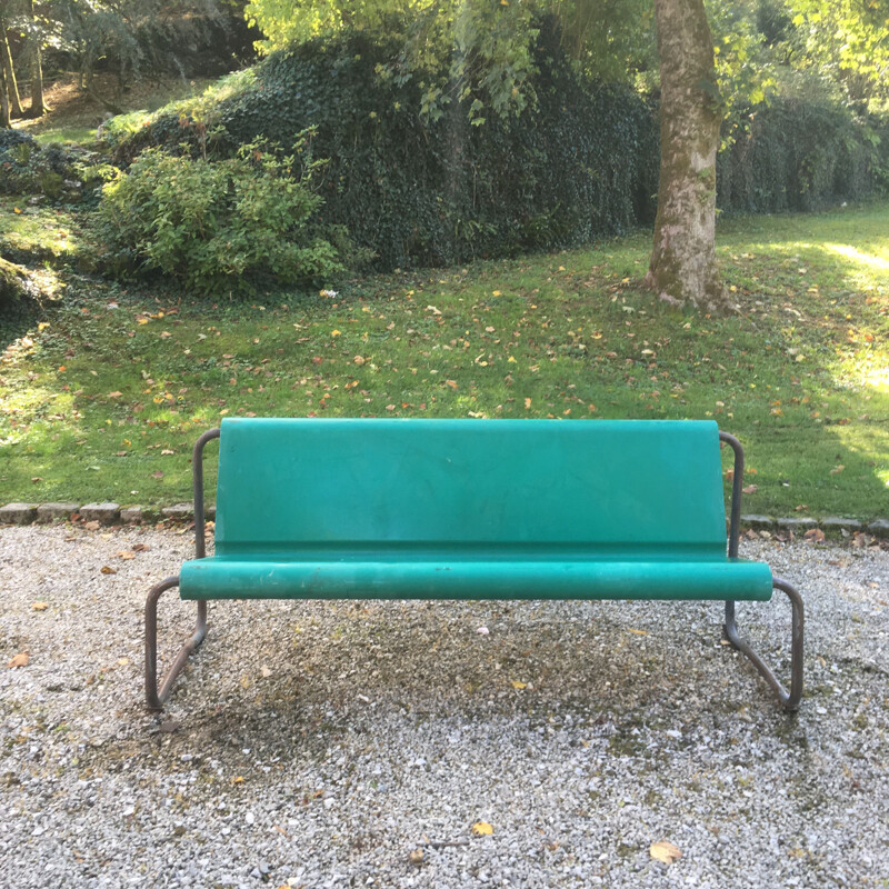 Vintage 3-seater fiberglass bench Willy Guhl Switzerland 1960