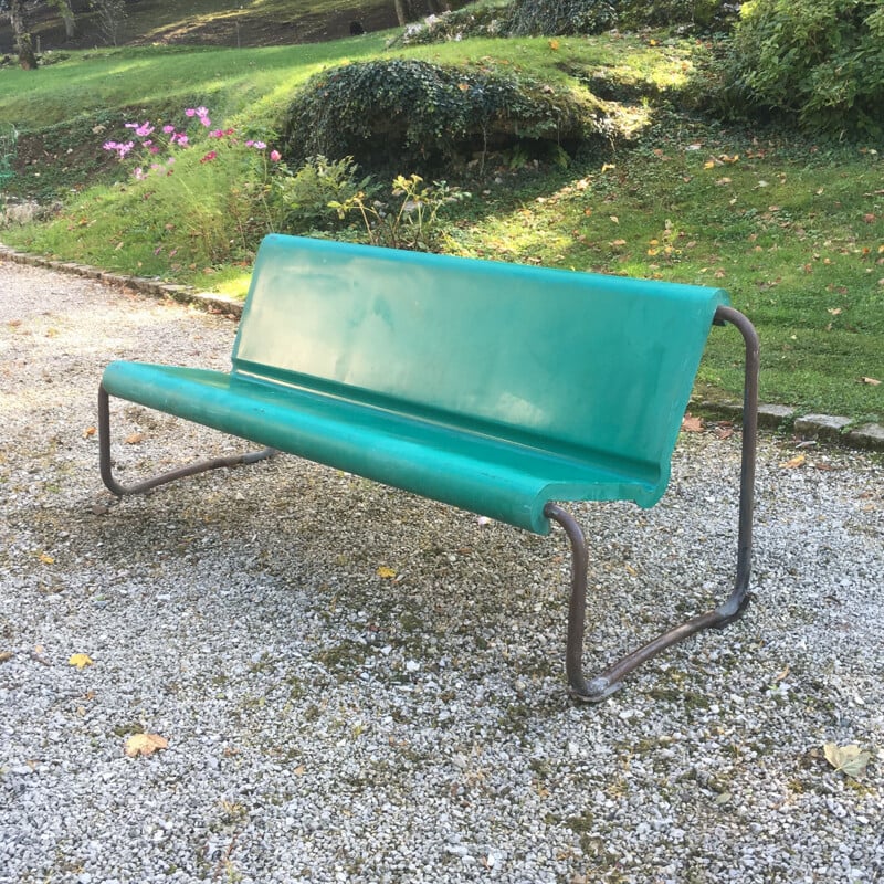 Vintage 3-seater fiberglass bench Willy Guhl Switzerland 1960