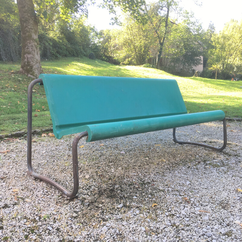 Vintage 3-seater fiberglass bench Willy Guhl Switzerland 1960