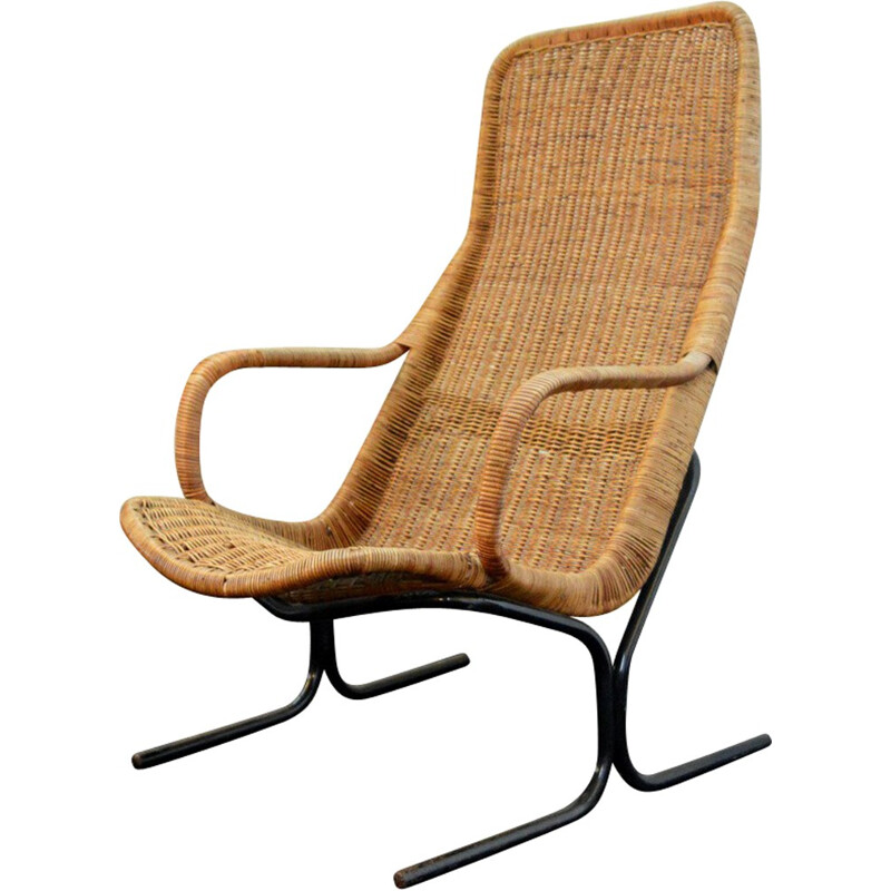 Rohé Noorwolde Scandinavian chair in rattan, Dirk van SLIEDREGT - 1960s