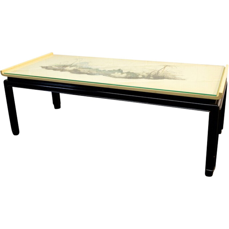 Table basse De Coene Knoll International en bois et verre, Paul VANDENBULCKE - 1950
