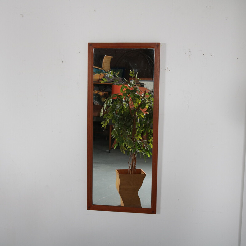 Vintage wall mirror Teak by Aksel Kjersgaard for Odder Denmark 1960s