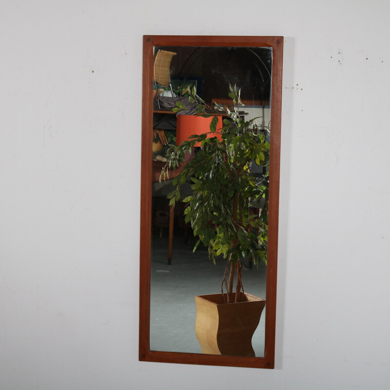 Vintage wall mirror Teak by Aksel Kjersgaard for Odder Denmark 1960s