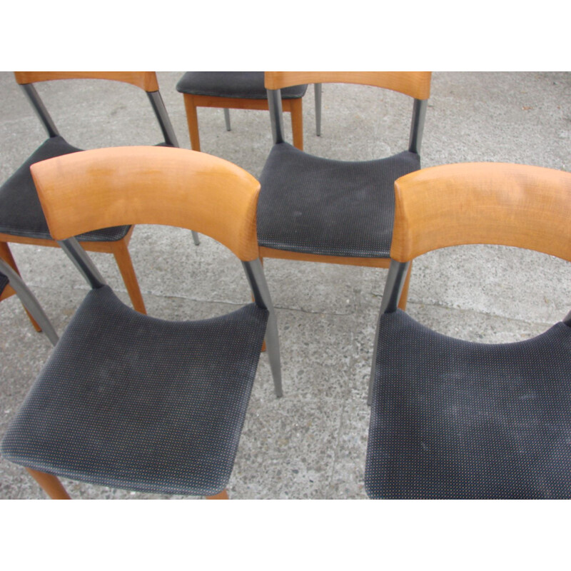 Set of 6 vintage Potocco chairs, Italy 1980s