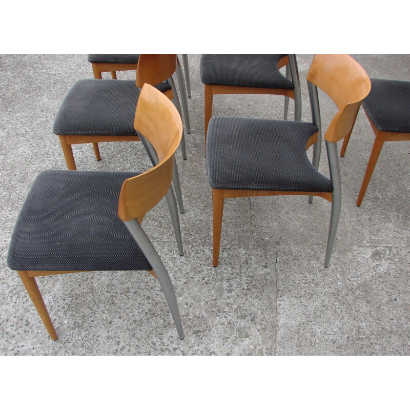 Lot de 6 chaises vintage Potocco, Italie 1980