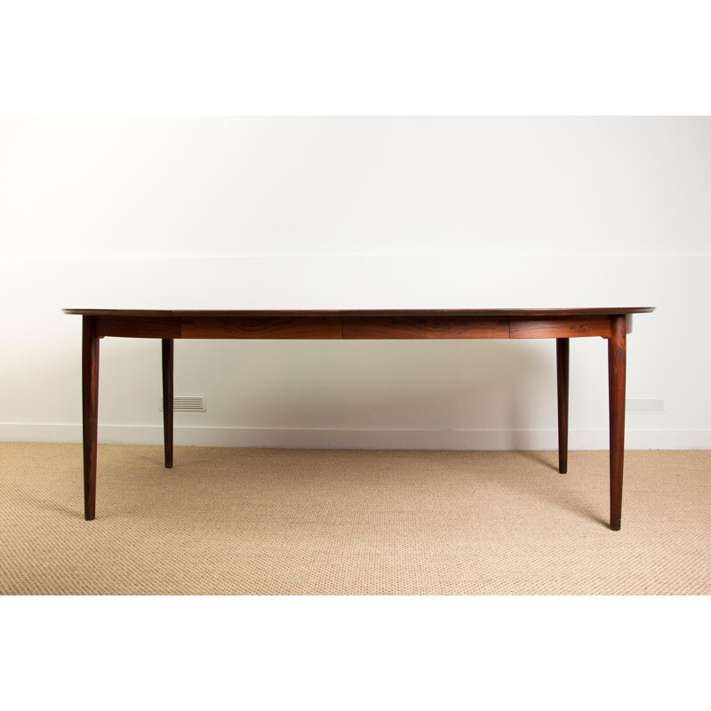 Vintage extensible Rio Rosewood dining table model 55 by Helge Sibast Danish 1958