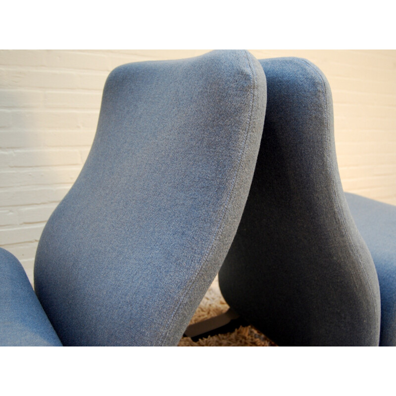 Pair of blue armchairs "Concorde" - 1970s