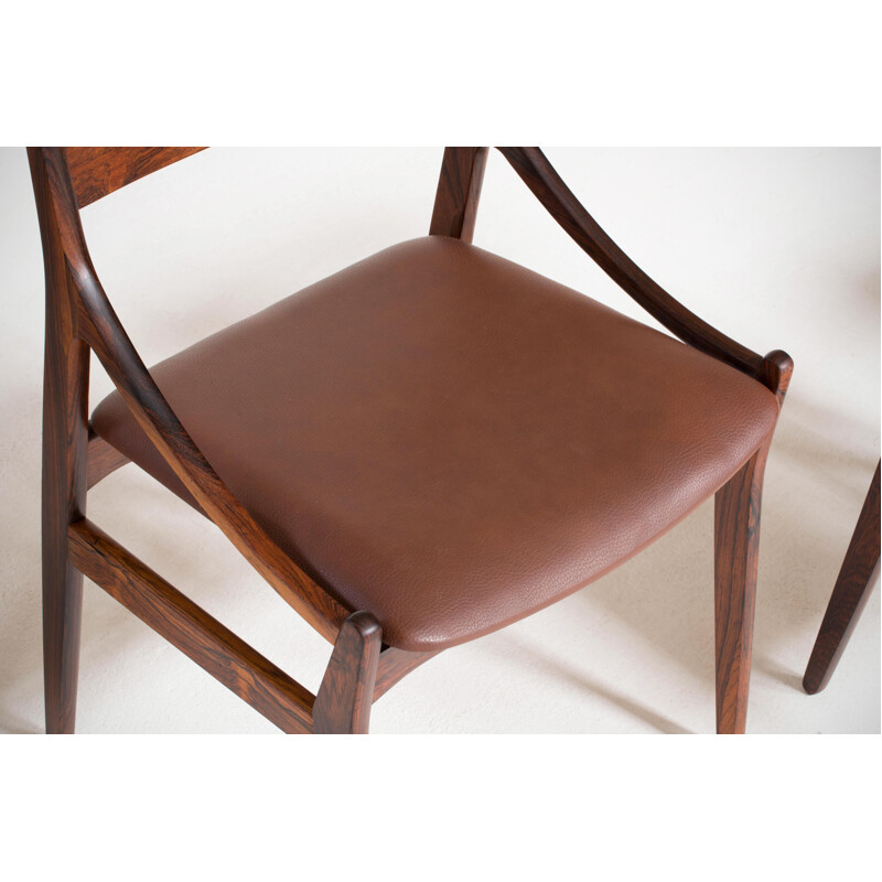 Set Of 6 vintage Dining Chairs H. Vestervig Eriksen, Rosewood