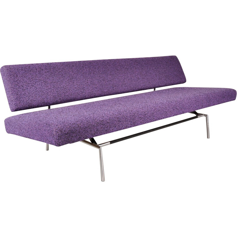 Grand canapé convertible Spectrum en métal et tissu violet, Martin VISSER - 1950