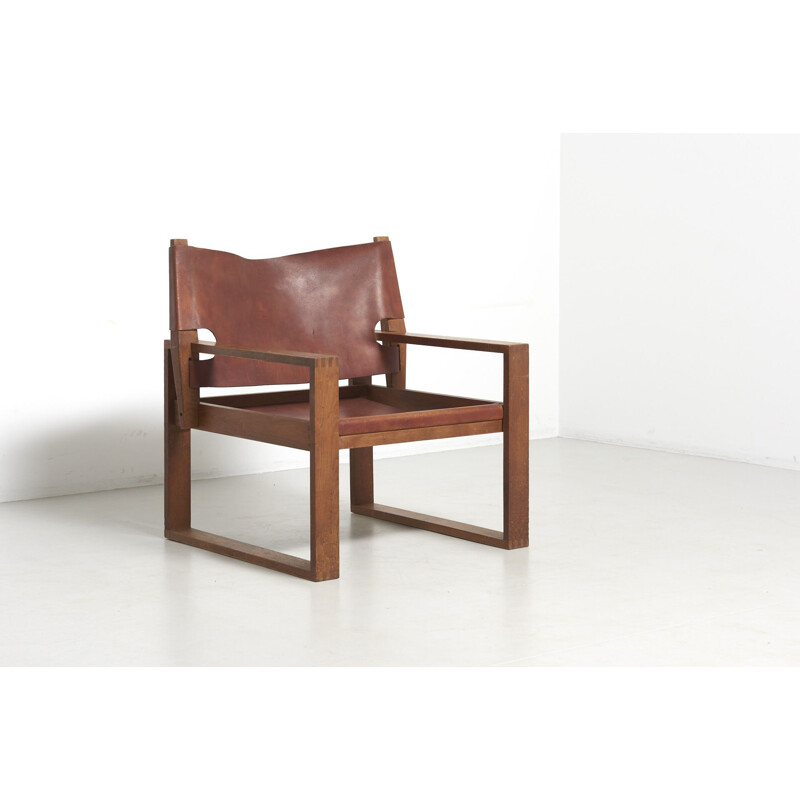 Vintage Sled Chair in Oak by Svend Frandsen, Denmark 1966