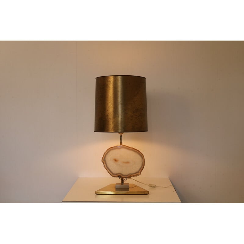Vintage Agate Table Lamp from Belgium 1970